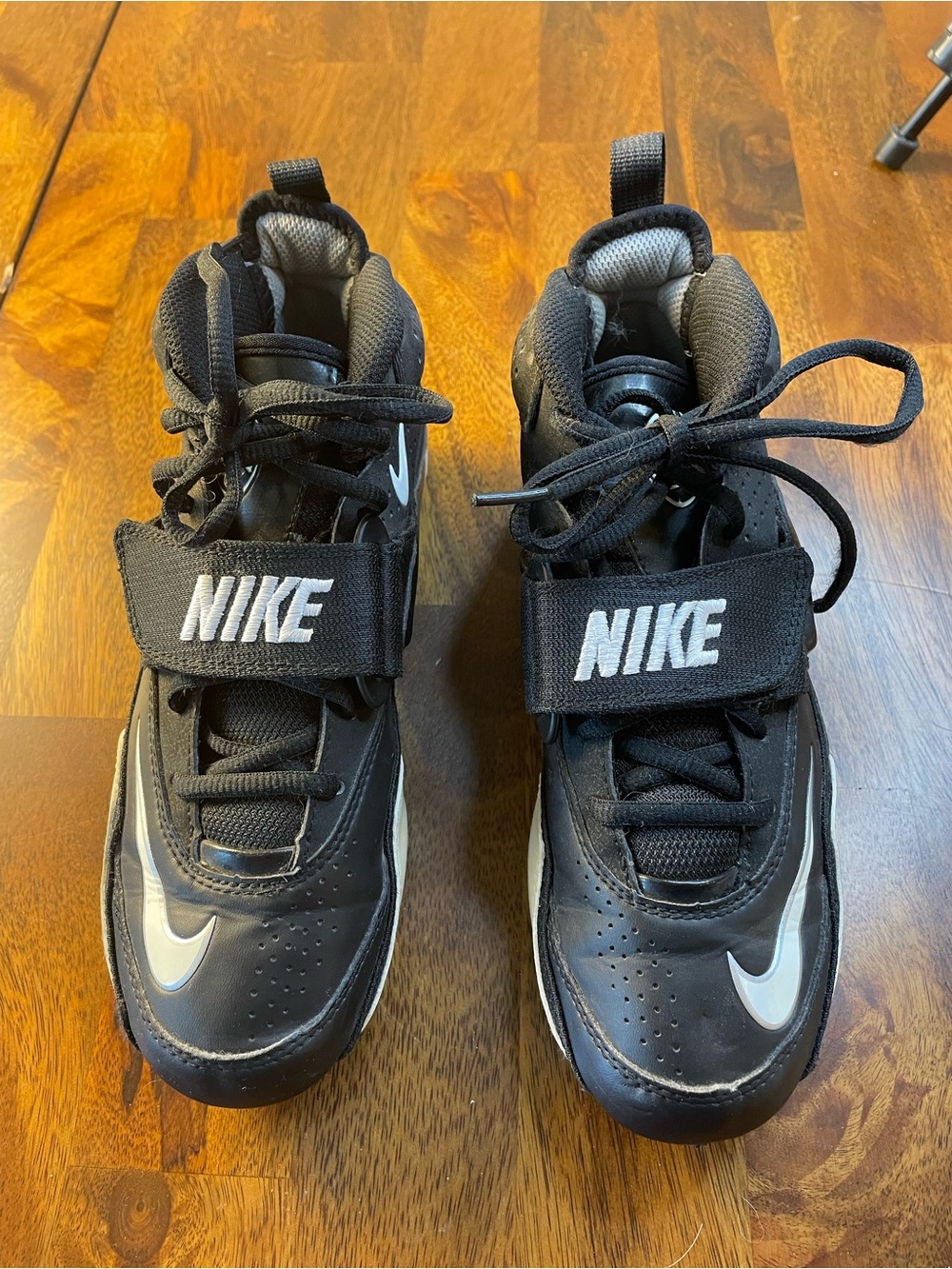 Nike Alpha Menace Football Cleats Black and White High-Top